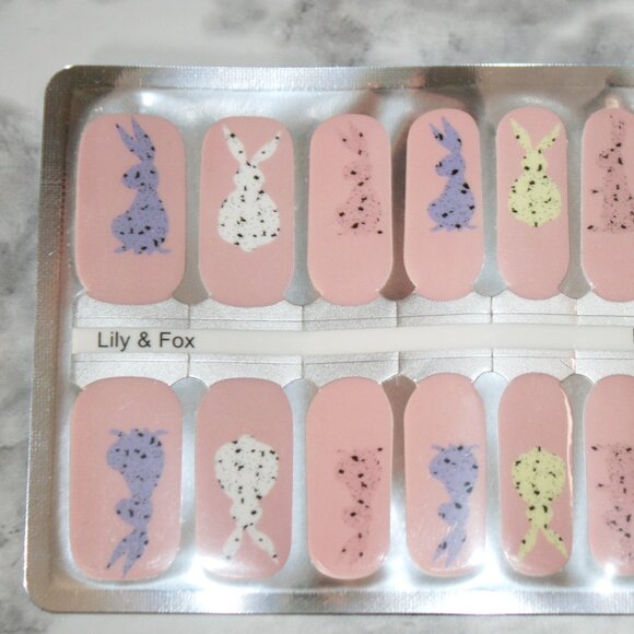 3 For 15 - LILY & FOX - NO BUNNY BUT YOU Nail Stickers Wraps Strips Pink Easter - Picture 3 of 10